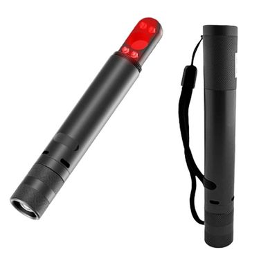 Portable 3 in 1 LED Zoomable Flashlight with Hidden Camera Detectors and Door Alarm Warning,Rechargeable Self Protective Tactical Flashlight for Travel,Camping,Emergency,Gifts For Men&Women (Black)