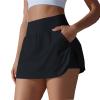 NineFit Basics Tennis Skirts for Women with Shorts High Waisted Athletic Skort Tummy Control Golf Skirt Running Shorts with Pockets Black, Small view 1