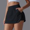 NineFit Basics Tennis Skirts for Women with Shorts High Waisted Athletic Skort Tummy Control Golf Skirt Running Shorts with Pockets Black, Small view 2