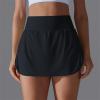 NineFit Basics Tennis Skirts for Women with Shorts High Waisted Athletic Skort Tummy Control Golf Skirt Running Shorts with Pockets Black, Small view 3