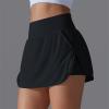 NineFit Basics Tennis Skirts for Women with Shorts High Waisted Athletic Skort Tummy Control Golf Skirt Running Shorts with Pockets Black, Small view 4