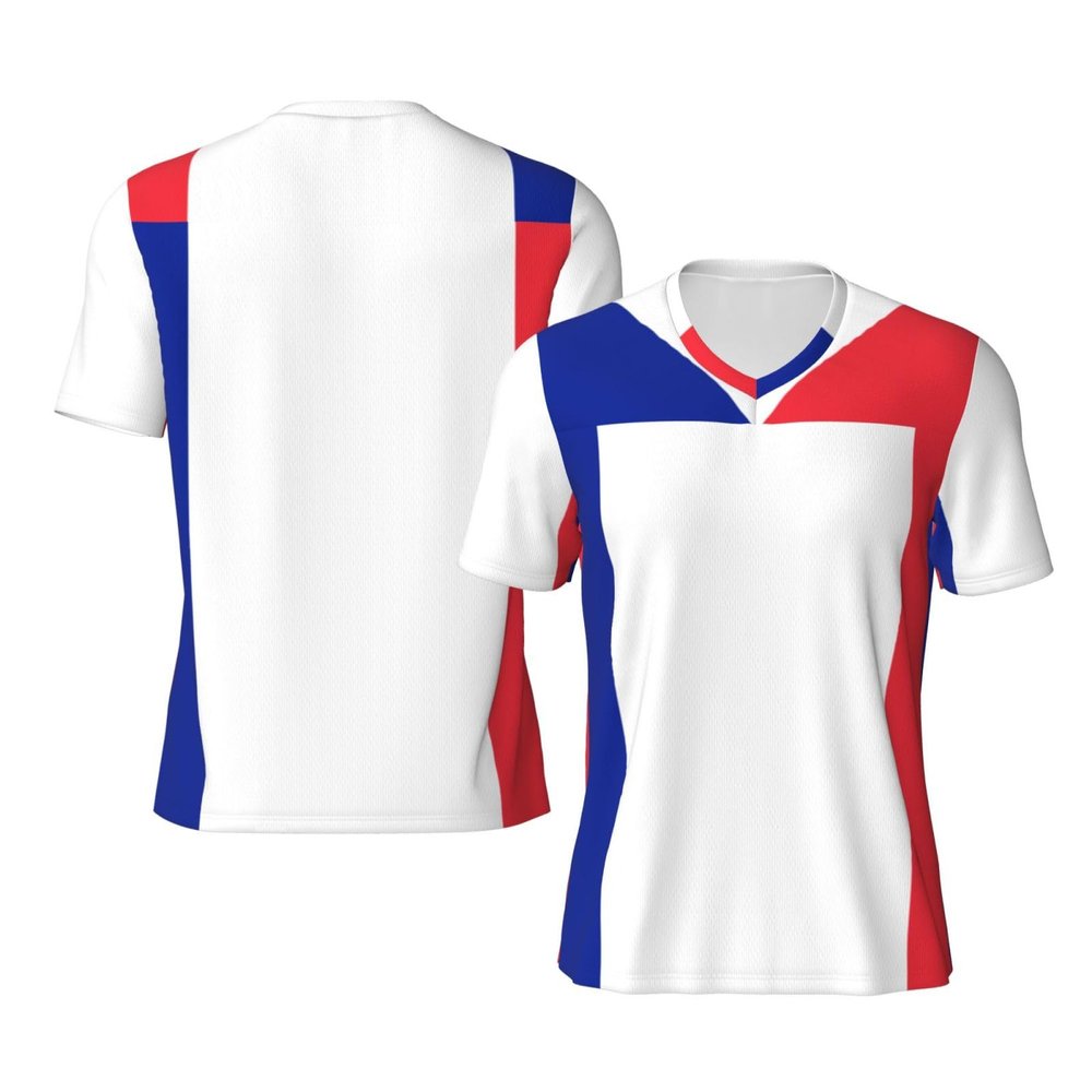 Stylish Athletic Sports Jersey France-Flag-Blue-White-Red Men's Rugby Jersey X-Large