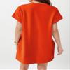 NineFit Basics Women's Short Sleeve Swing Dress with Pockets Casual T-Shirt Dresses Summer Orange, Large view 2
