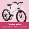 Pacific Cavern Mountain Bike, 20 Inch Bike for Kids Ages 7-13, 7 Speed, Durable Steel Frame, Suspension Fork, Hand Brakes, Twist Shifter, Knobby Mountain Tires, Bicycle for Girls and Boys view 2