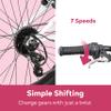 Pacific Cavern Mountain Bike, 20 Inch Bike for Kids Ages 7-13, 7 Speed, Durable Steel Frame, Suspension Fork, Hand Brakes, Twist Shifter, Knobby Mountain Tires, Bicycle for Girls and Boys view 3