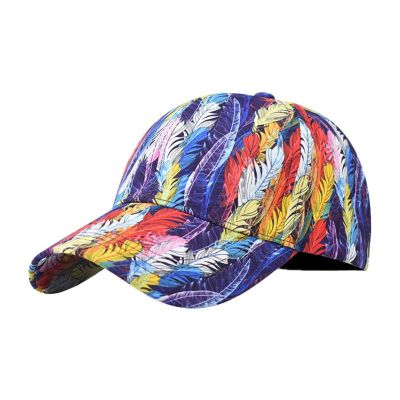 Leaves Prints Baseball Hat for Men Women Sun Hat Cap Adjustable Outdoor Trucker Hat Cap Hiphop Hat (Blue, One Size)