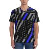 Stylish Athletic Sports Jersey Thin-Blue-Line-Flag-Police Men's Rugby Jersey Small view 2