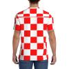 Stylish Athletic Sports Jersey Classic-Red-White-Checkered Men's Rugby Jersey 3X-Large view 4
