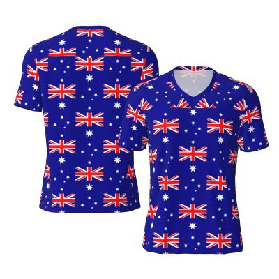 Stylish Athletic Sports Jersey Australia-Flag-Pattern Men's Rugby Jersey Small