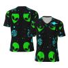 Stylish Athletic Sports Jersey Harajuku-Punk-Alien Men's Rugby Jersey 3X-Large Black view 1
