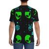 Stylish Athletic Sports Jersey Harajuku-Punk-Alien Men's Rugby Jersey 3X-Large Black view 4