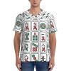 Stylish Athletic Sports Jersey Mahjong-China-Culture-Hipster Men's Rugby Jersey 4X-Large Black view 2