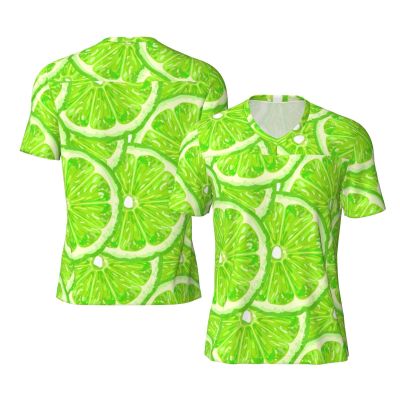 Stylish Athletic Sports Jersey Lime Green Pattern Men's Rugby Jersey Large