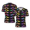 Stylish Athletic Sports Jersey Watercolor-Daschund-Dog Men's Rugby Jersey Small Black view 1