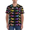 Stylish Athletic Sports Jersey Watercolor-Daschund-Dog Men's Rugby Jersey Small Black view 2