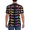 Stylish Athletic Sports Jersey Watercolor-Daschund-Dog Men's Rugby Jersey Small Black view 4