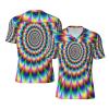 Stylish Athletic Sports Jersey Rainbow-Spin-Psychedelic Men's Rugby Jersey Large view 1