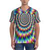 Stylish Athletic Sports Jersey Rainbow-Spin-Psychedelic Men's Rugby Jersey Large view 2