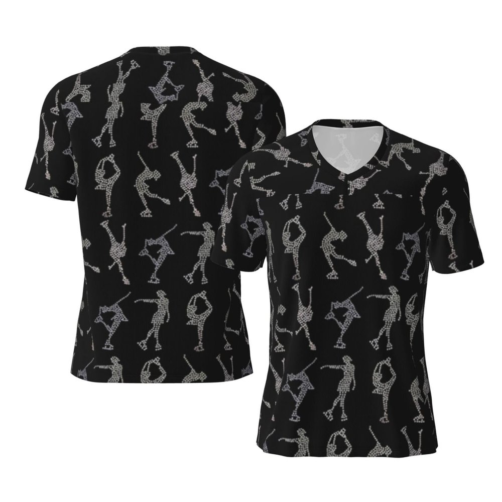 Stylish Athletic Sports Jersey I-Love-Figure-Skating Men's Rugby Jersey X-Large Black