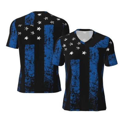 Stylish Athletic Sports Jersey Thin-Blue-Line-Police-Life Men's Rugby Jersey 3X-Large
