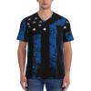Stylish Athletic Sports Jersey Thin-Blue-Line-Police-Life Men's Rugby Jersey 3X-Large view 2