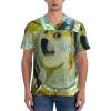 Stylish Athletic Sports Jersey Dogecoin-Shiba-Inu-Bitcoin Men's Rugby Jersey Small Black view 3