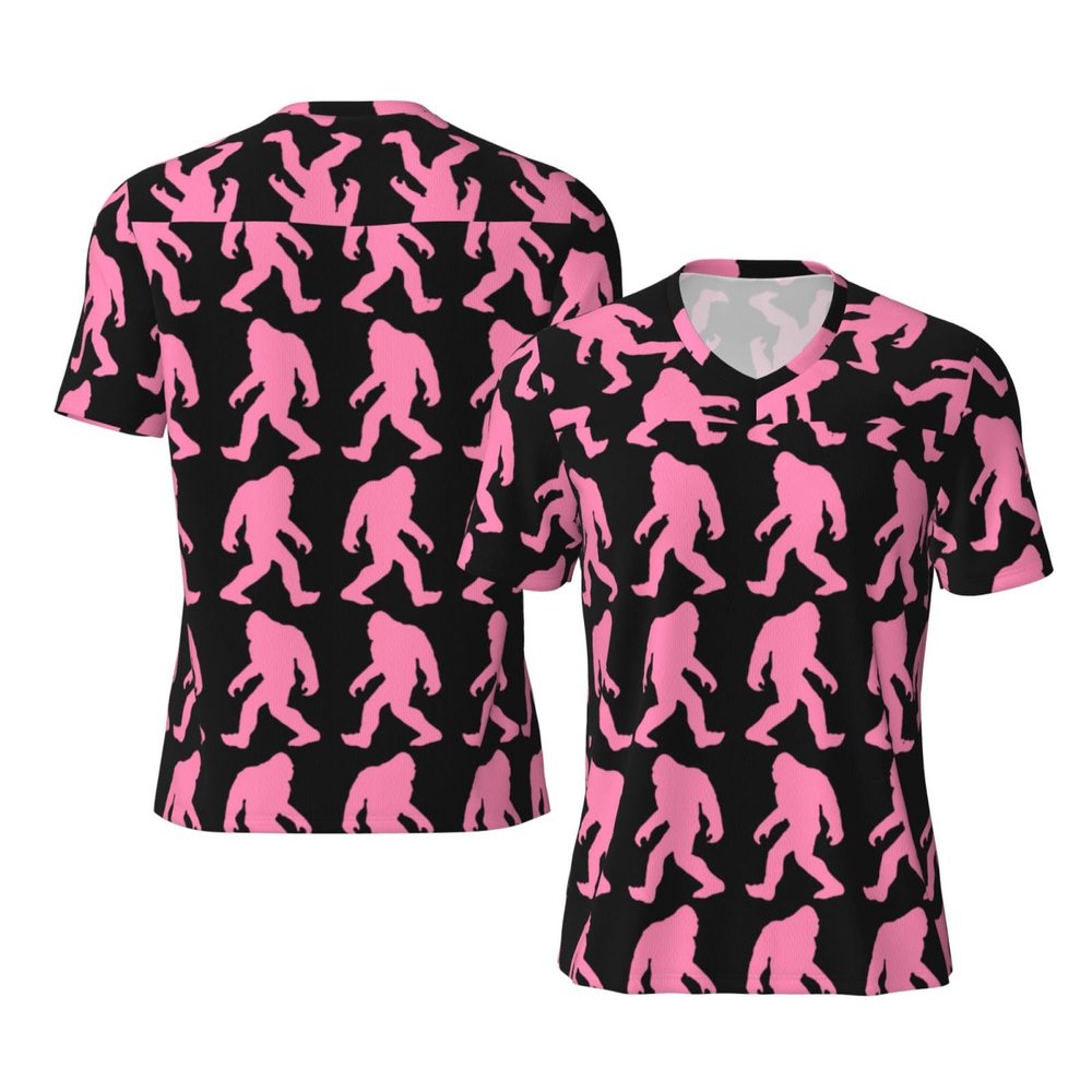 Stylish Athletic Sports Jersey Bigf-Oot-Chimpanzee-Gift Men's Rugby Jersey Small Black