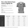 Stylish Athletic Sports Jersey Gingham-Black-White-Tartan Men's Rugby Jersey Medium view 3
