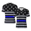 Stylish Athletic Sports Jersey Thin-Blue-Line-Flag-American Men's Rugby Jersey Xx-Large view 1