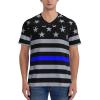 Stylish Athletic Sports Jersey Thin-Blue-Line-Flag-American Men's Rugby Jersey Xx-Large view 4