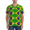Stylish Athletic Sports Jersey Brazil-Flag-Proud-Soccer Men's Rugby Jersey 3X-Large view 2