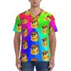 Stylish Athletic Sports Jersey Rainbow-Shiba-Inu-Doge-Life Men's Rugby Jersey X-Large view 4