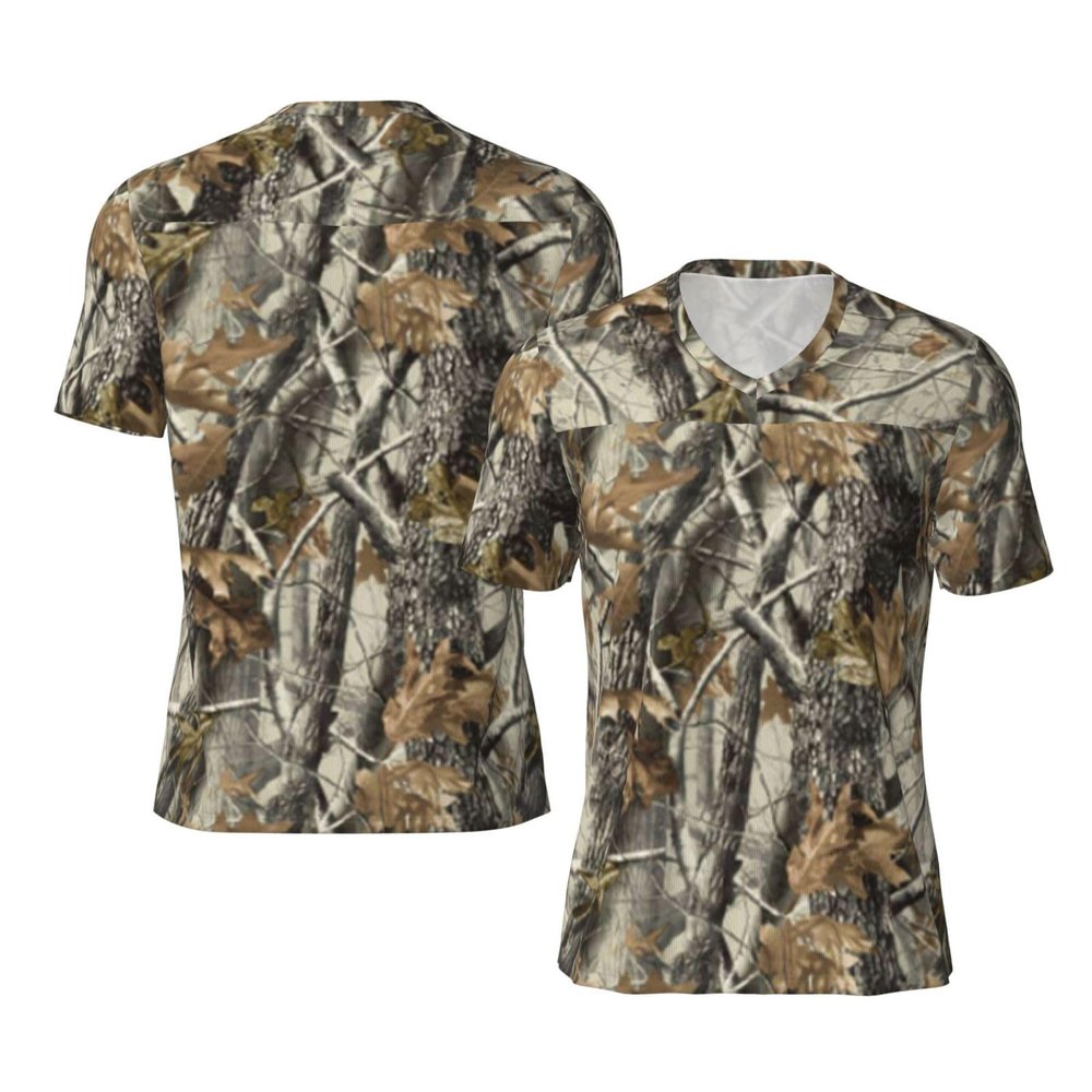 Stylish Athletic Sports Jersey Mossy-Tree-Camo-Leaf Men's Rugby Jersey X-Large