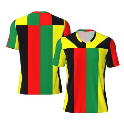 Stylish Athletic Sports Jersey Rasta-Jamaica-Raggae Men's Rugby Jersey X-Large Black