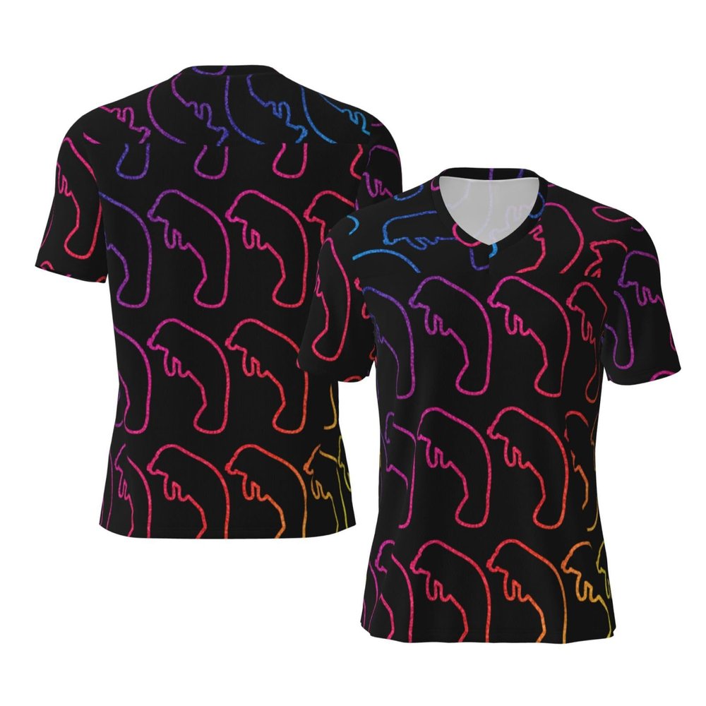 Stylish Athletic Sports Jersey Retro-Neon-Sign-Manatee Men's Rugby Jersey X-Large