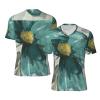 Stylish Athletic Sports Jersey Teal-Grey-Vintage-Flower-Petal Men's Rugby Jersey Small view 1