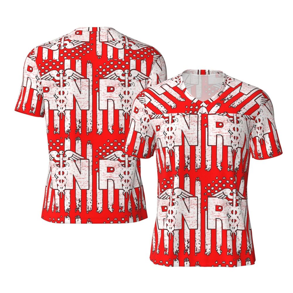 Stylish Athletic Sports Jersey Patriotic-Vintage-Rn-Nurse Men's Rugby Jersey Large Black