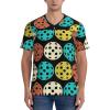 Stylish Athletic Sports Jersey Retro Pickleball Print Men's Rugby Jersey Large Black view 2