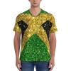 Stylish Athletic Sports Jersey Glitter-Jamaica-Flag-Proud Men's Rugby Jersey Medium view 2