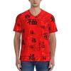 Stylish Athletic Sports Jersey Chinese-New-Year-Good-Fortune Men's Rugby Jersey 3X-Large Black view 2