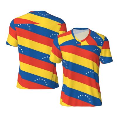 Stylish Athletic Sports Jersey Venezuela-Flag-Pattern Men's Rugby Jersey Xx-Large