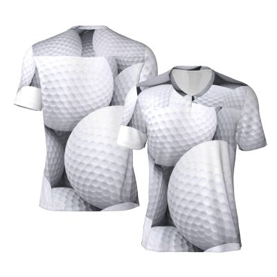 Stylish Athletic Sports Jersey 3D-Golf-Balls-Pattern Men's Rugby Jersey Xx-Large Black