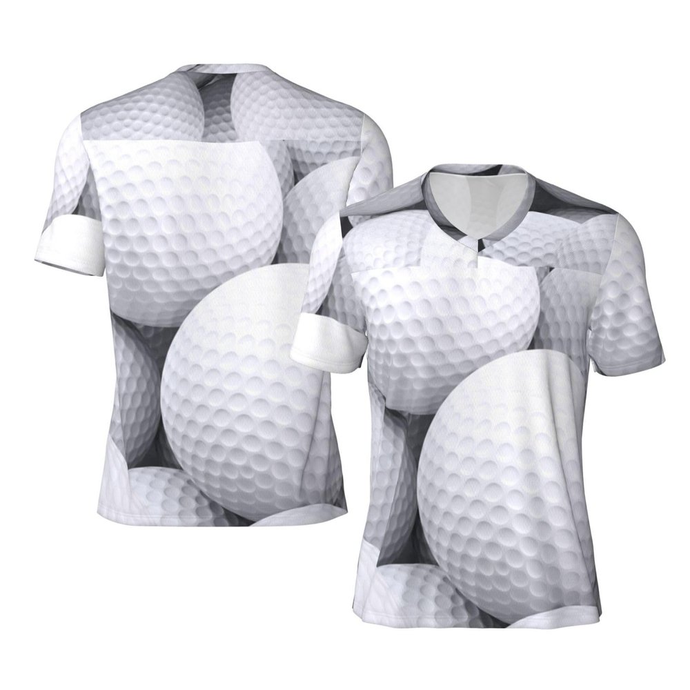 Stylish Athletic Sports Jersey 3D-Golf-Balls-Pattern Men's Rugby Jersey Xx-Large Black