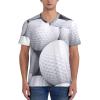 Stylish Athletic Sports Jersey 3D-Golf-Balls-Pattern Men's Rugby Jersey Xx-Large Black view 3