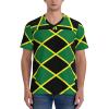 Stylish Athletic Sports Jersey Jamaican-Flag-Stripe-Caribbean Men's Rugby Jersey 3X-Large view 2