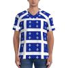 Stylish Athletic Sports Jersey Quebec-Flag-Fleur-De-Lis-Blue Men's Rugby Jersey Small view 3