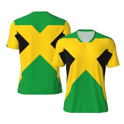 Stylish Athletic Sports Jersey Jamaican-Flag-Pride Men's Rugby Jersey Medium