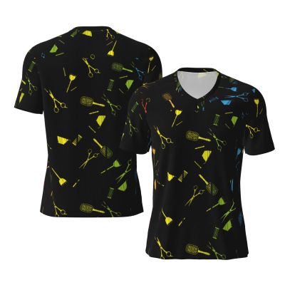 Stylish Athletic Sports Jersey Hairdresser-Haircut-Tool Men's Rugby Jersey Xx-Large Black