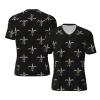 Stylish Athletic Sports Jersey Silver-Black-Fleur-De-Lis Men's Rugby Jersey Medium view 1