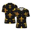 Stylish Athletic Sports Jersey Fleur-De-Lis-Retro-Gold Men's Rugby Jersey X-Large